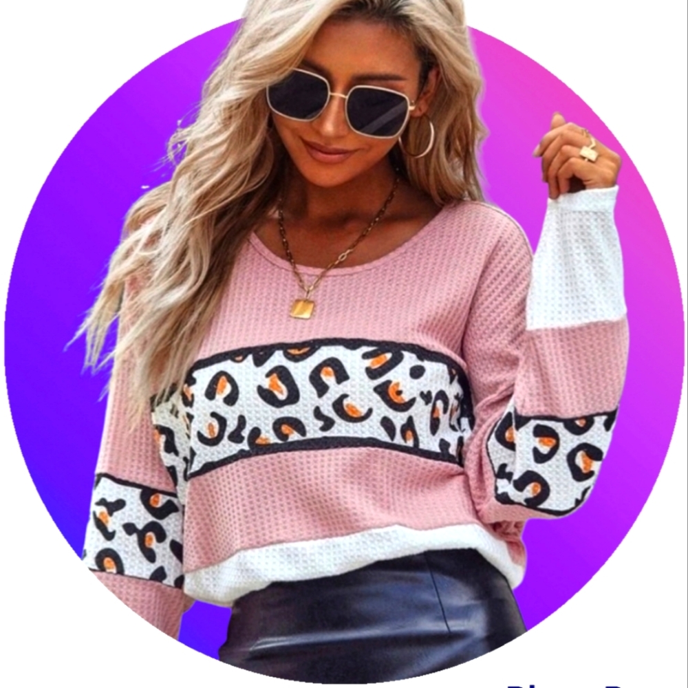 Leopard Contrast Top